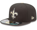 New Orleans Saints Snapback Hat with Embroidered Fleur-de-Lis Logo – Black and Gold
